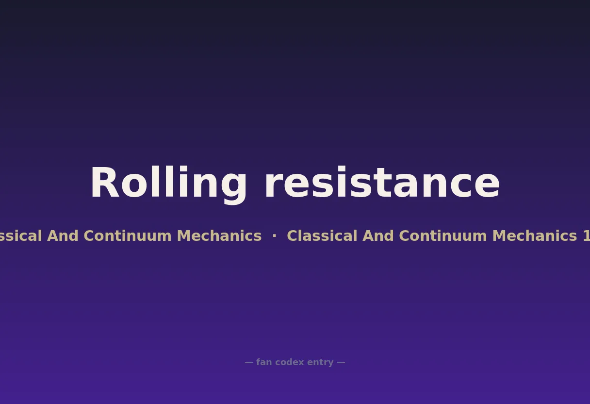 Rolling resistance