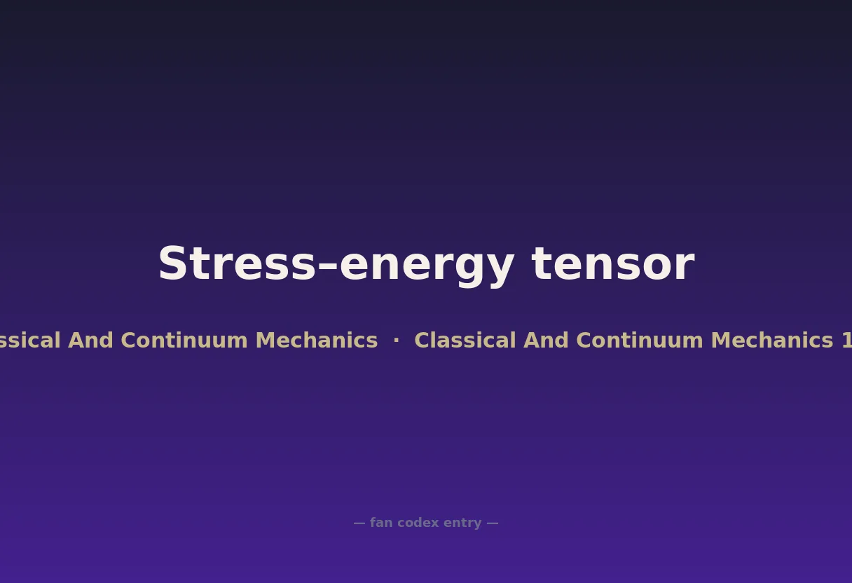 Stress–energy tensor